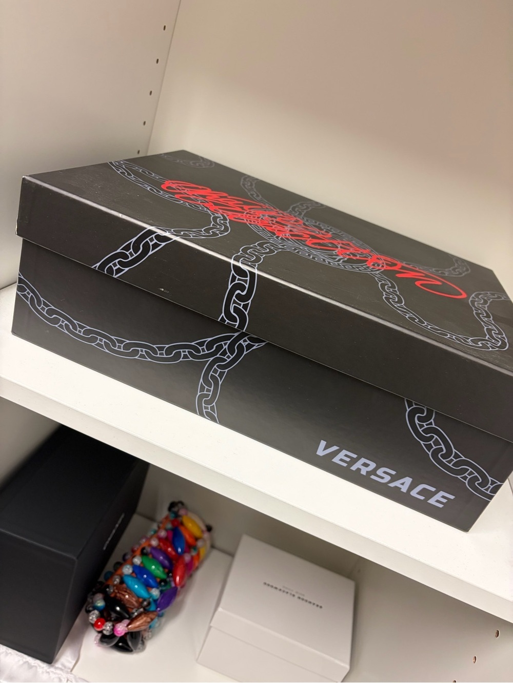 Versace Kids Blue & Pink Floral Sneakers - Picture 3 of 6
